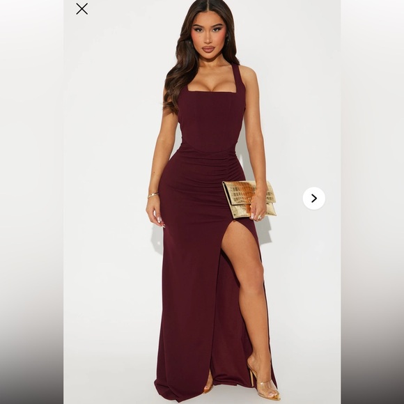 Fashion Nova Dresses & Skirts - Elegant Burgundy Evening Gown